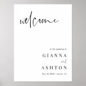 Affiche de bienvenue Mariage de calligraphie moder (Devant)