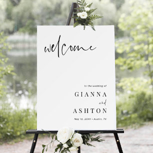 Affiche de bienvenue Mariage de calligraphie moder