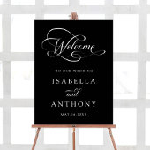 Affiche de bienvenue Mariage de calligraphie noire
