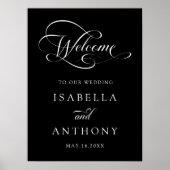 Affiche de bienvenue Mariage de calligraphie noire (Devant)