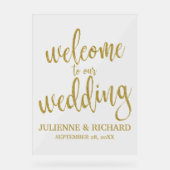 Affiche de bienvenue Mariage de calligraphie or (Recto)