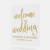 Affiche de bienvenue Mariage de calligraphie or (Angle)