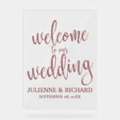 Affiche de bienvenue Mariage de calligraphie or ro (Recto)