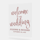 Affiche de bienvenue Mariage de calligraphie or ro (Angle)