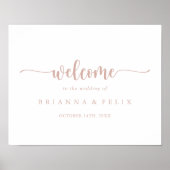 Affiche de bienvenue Mariage de calligraphie or ro (Devant)