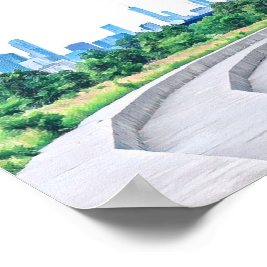 Affiche de bienvenue Mariage de Chicago Skyline (Coin)