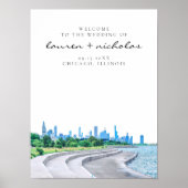 Affiche de bienvenue Mariage de Chicago Skyline (Devant)