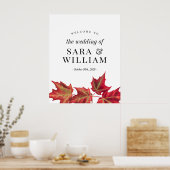 Affiche de bienvenue Mariage de congés d'automne (Cuisine)