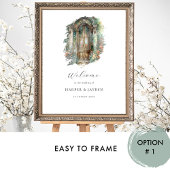 Affiche de bienvenue Mariage de couleur aquarelle 