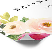 Affiche de bienvenue Mariage de couleur rose rose (Coin)