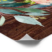 Affiche de bienvenue Mariage de germe de bois rust (Coin)