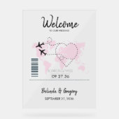 Affiche de bienvenue Mariage de la carte d'embarqu (Recto)