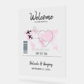 Affiche de bienvenue Mariage de la carte d'embarqu (Angle)