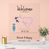 Affiche de bienvenue Mariage de la carte d'embarqu (Mariage)