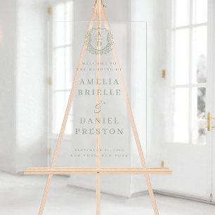 Affiche de bienvenue Mariage de la crête de monogr