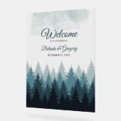 Affiche de bienvenue Mariage de la forêt d'aquarel (Angle)