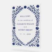 Affiche de bienvenue Mariage de la marine Boho (Angle)