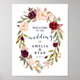 Affiche de bienvenue Mariage de la marine de Bourg