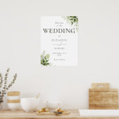 Affiche de bienvenue Mariage de la typographie flo (Cuisine)