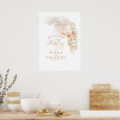 Affiche de bienvenue Mariage de laiton de Pampas (Cuisine)