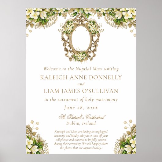 Affiche de bienvenue Mariage de l'Église catholiqu (Devant)