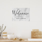 Affiche de bienvenue Mariage de Marbre blanc de sc (Cuisine)