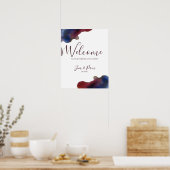 Affiche de bienvenue Mariage de marsala Navy Water (Cuisine)