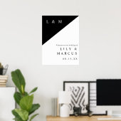 Affiche de bienvenue Mariage de Monogramme Chic No (Bureau à domicile)