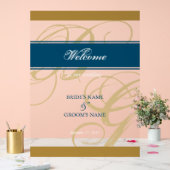 Affiche de bienvenue Mariage de monogramme Gold Bl (Mariage)
