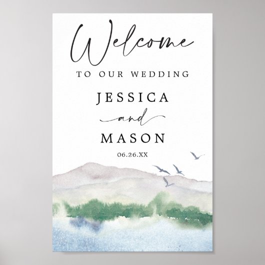 Affiche de bienvenue Mariage de Mountain Lake (Devant)