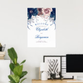 Affiche de bienvenue Mariage de Navy Blue et Mauve (Bureau à domicile)
