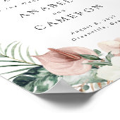 Affiche de bienvenue Mariage de palme florale trop (Coin)