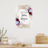 Affiche de bienvenue Mariage de Pampas Grass Flora (Cuisine)