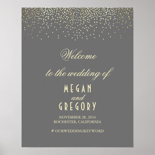 Affiche de bienvenue Mariage de particules de Conf (Devant)