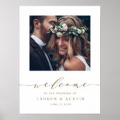 Affiche de bienvenue Mariage de photo Modern Gold (Devant)