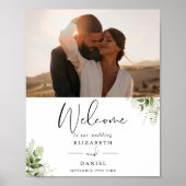 Affiche de bienvenue Mariage de photos de verdure (Devant)