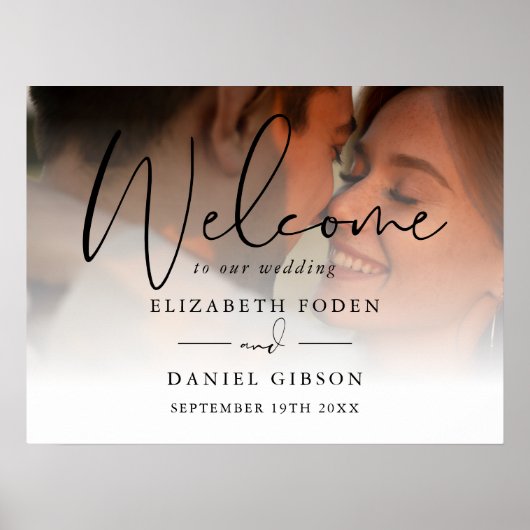 Affiche de bienvenue Mariage de photos en script n (Devant)