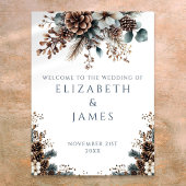 Affiche de bienvenue Mariage de Pinecone de Forêt 