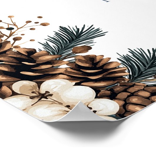 Affiche de bienvenue Mariage de Pinecone de Forêt  (Coin)