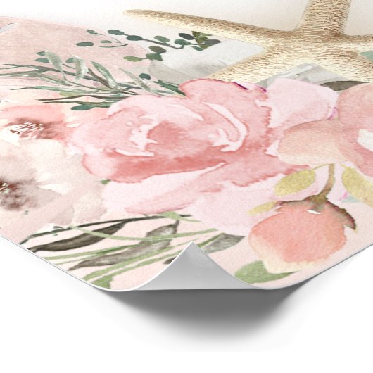 Affiche de bienvenue Mariage de plage (Coin)