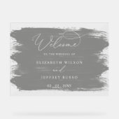 Affiche de bienvenue Mariage de pointes de pinceau (Recto)