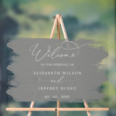 Affiche de bienvenue Mariage de pointes de pinceau (Neutre)