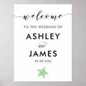 Affiche de bienvenue Mariage de poisson étoile ver (Devant)