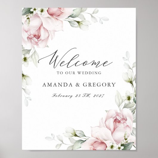 Affiche de bienvenue Mariage de Roses Roses Roses (Devant)