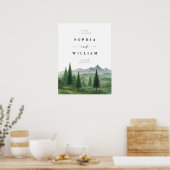 Affiche de bienvenue Mariage de Rustic Mountain (Cuisine)