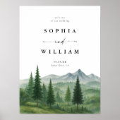 Affiche de bienvenue Mariage de Rustic Mountain (Devant)