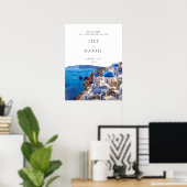 Affiche de bienvenue Mariage de Santorini Grèce (Bureau à domicile)