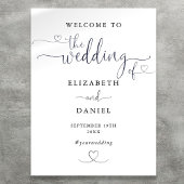 Affiche de bienvenue Mariage de script Coeur noir 