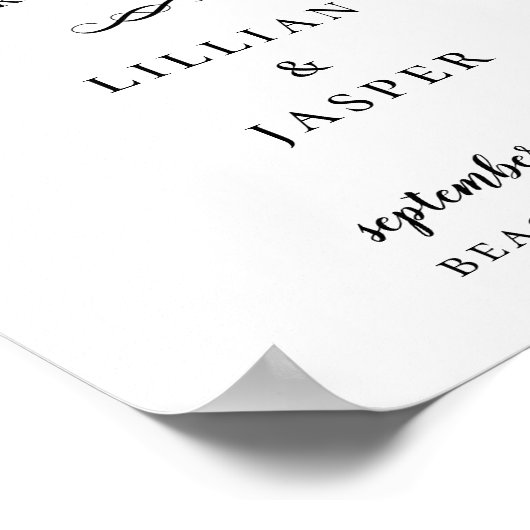 Affiche de bienvenue Mariage de script de calligra (Coin)