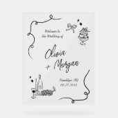 Affiche de bienvenue Mariage de script de gribouil (Recto)